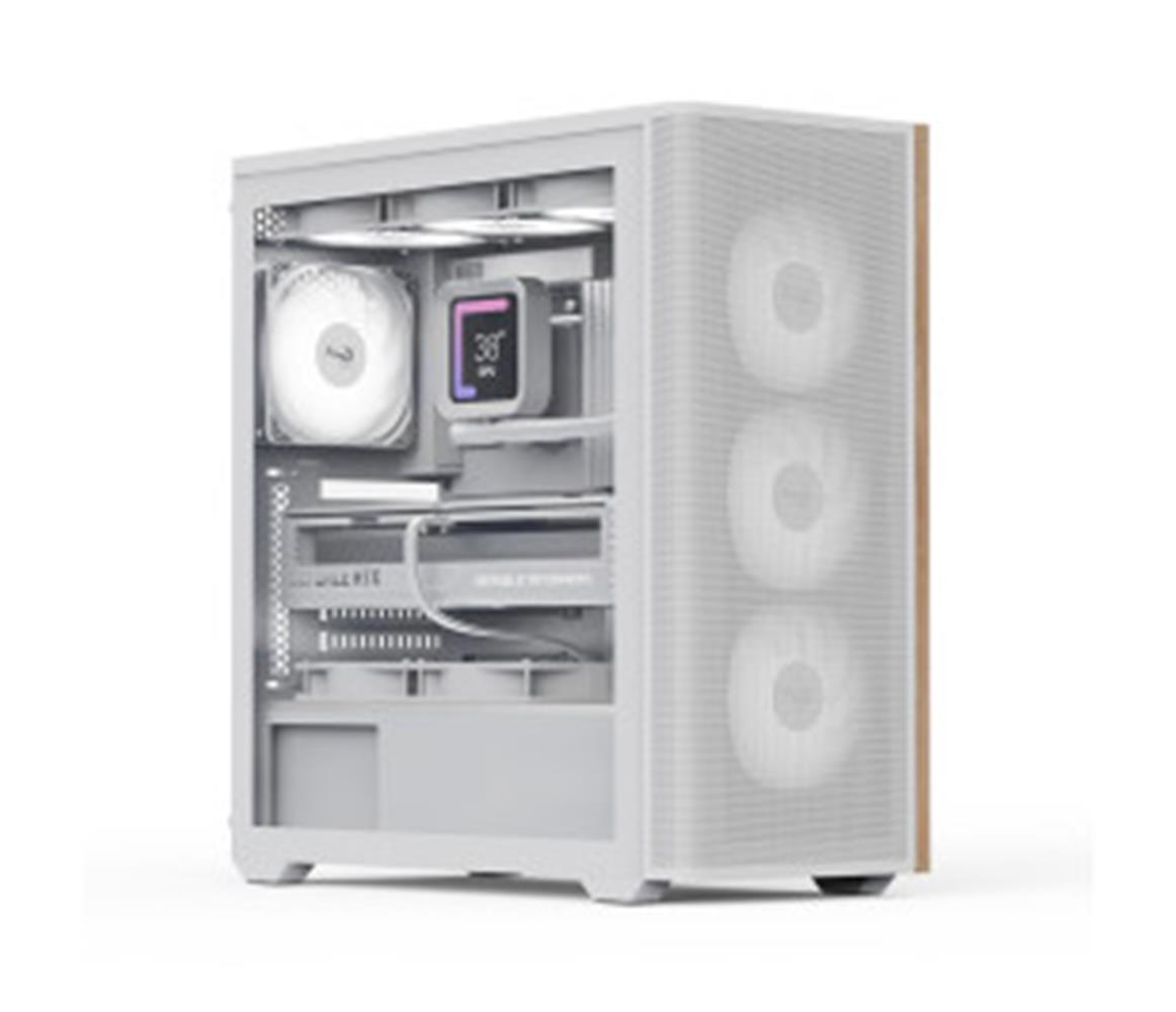 Aerocool D501A White 4x12cm A-RGB Fanlı, Ahşap Ön KASALAR BOŞ