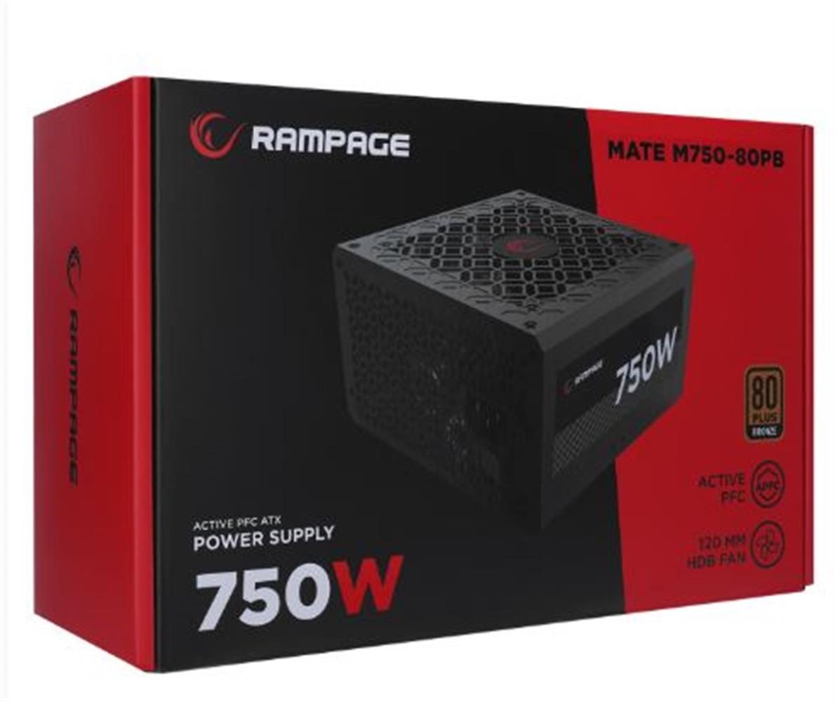 Rampage MATE M750-80PB 750W 12cm Fan Full Modular POWER SUPPLY