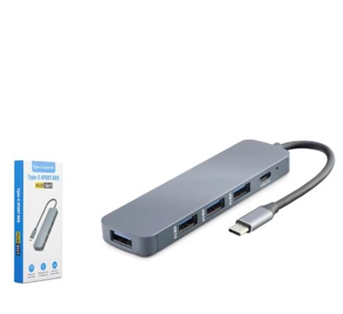 HADRON HDX7044 TYPE-C HUB 4*USB3.0 + DC SV GRİ GÖRÜNTÜ KABLOLARI