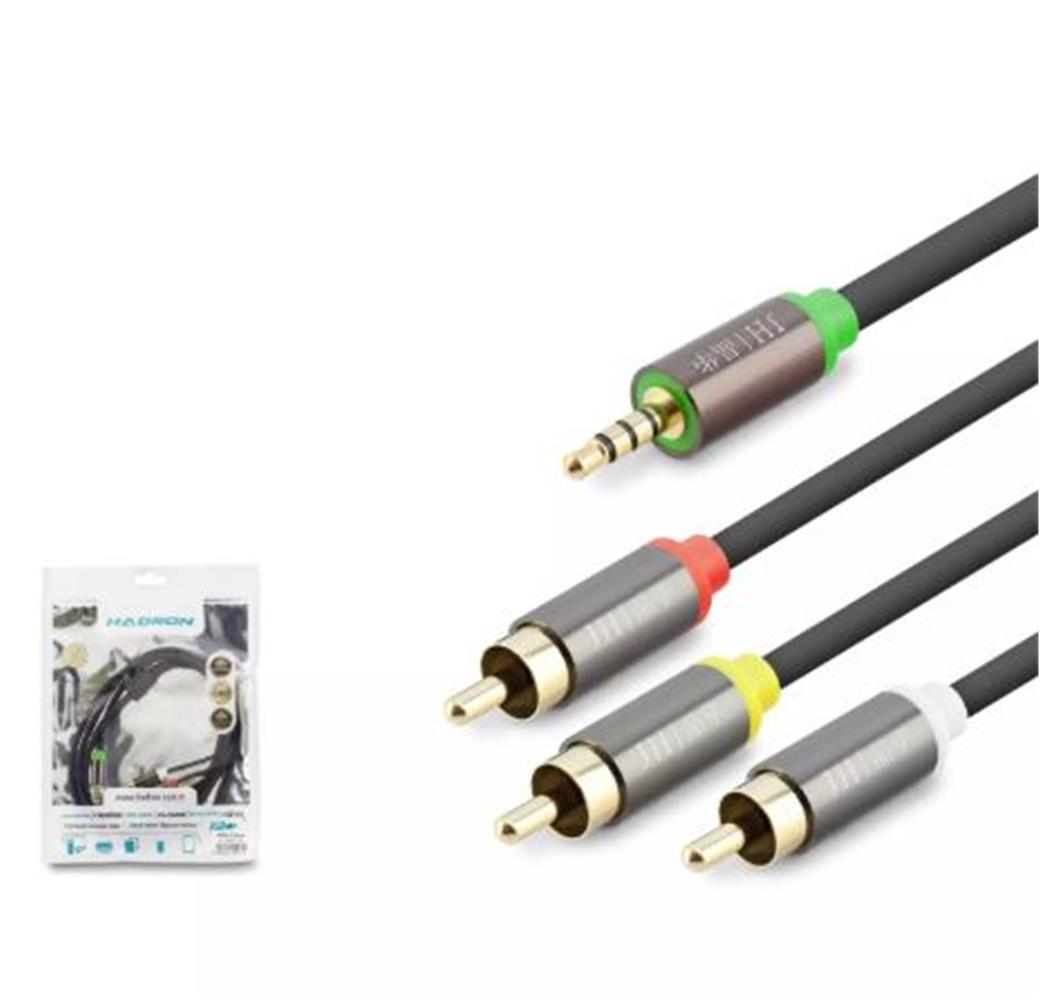 HADRON HDX1064 3.5MM TO 3RCA KABLO 2LINE GOLD 1.5M PATCH CAT6