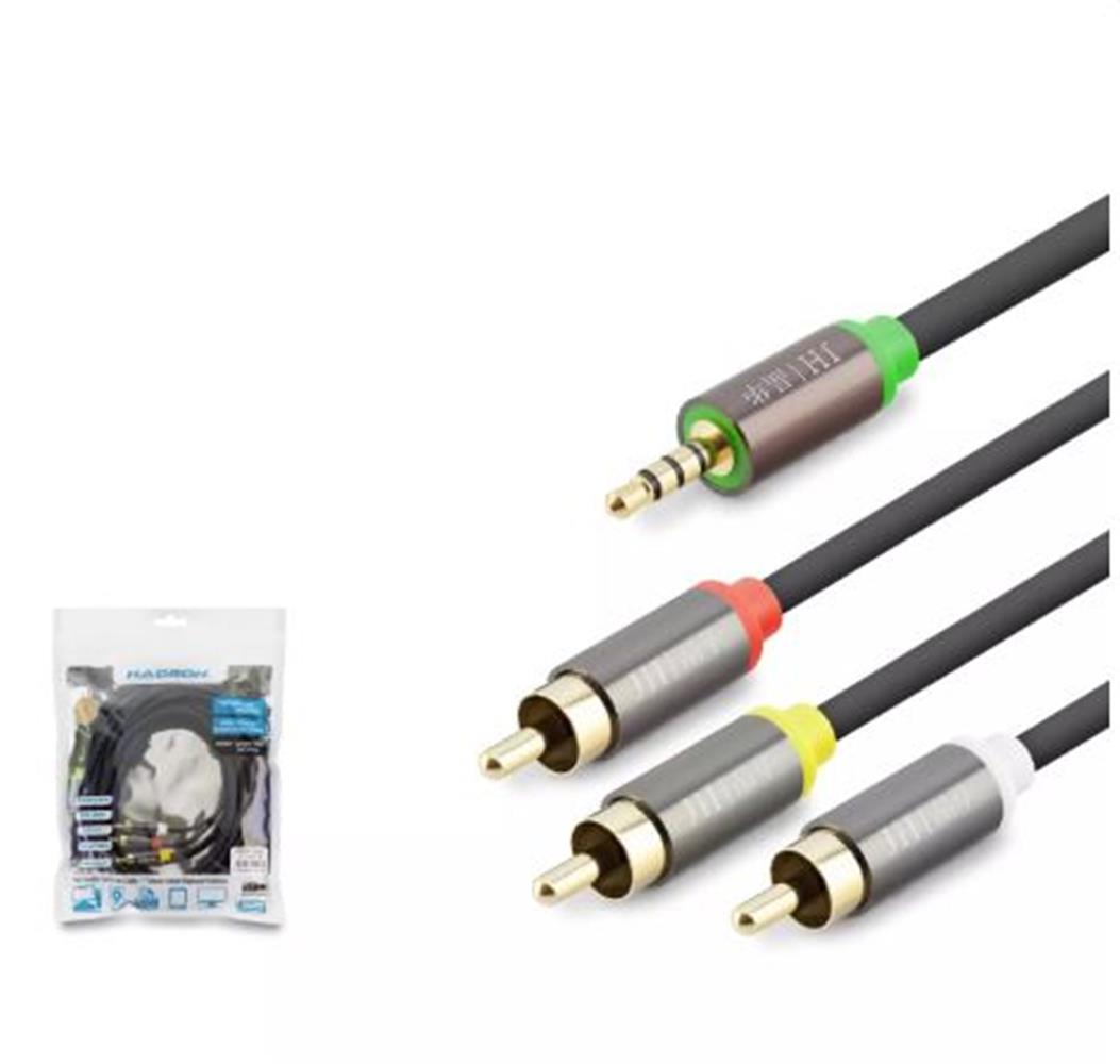 HADRON HDX1066 3.5MM TO 3RCA KABLO 2LINE GOLD 5M S PATCH CAT6