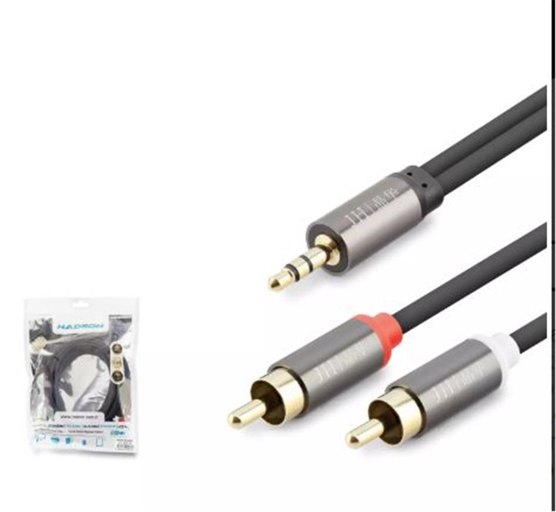 HADRON HDX1068 3.5MM TO 2RCA KABLO 2LINE GOLD 3M S PATCH CAT6