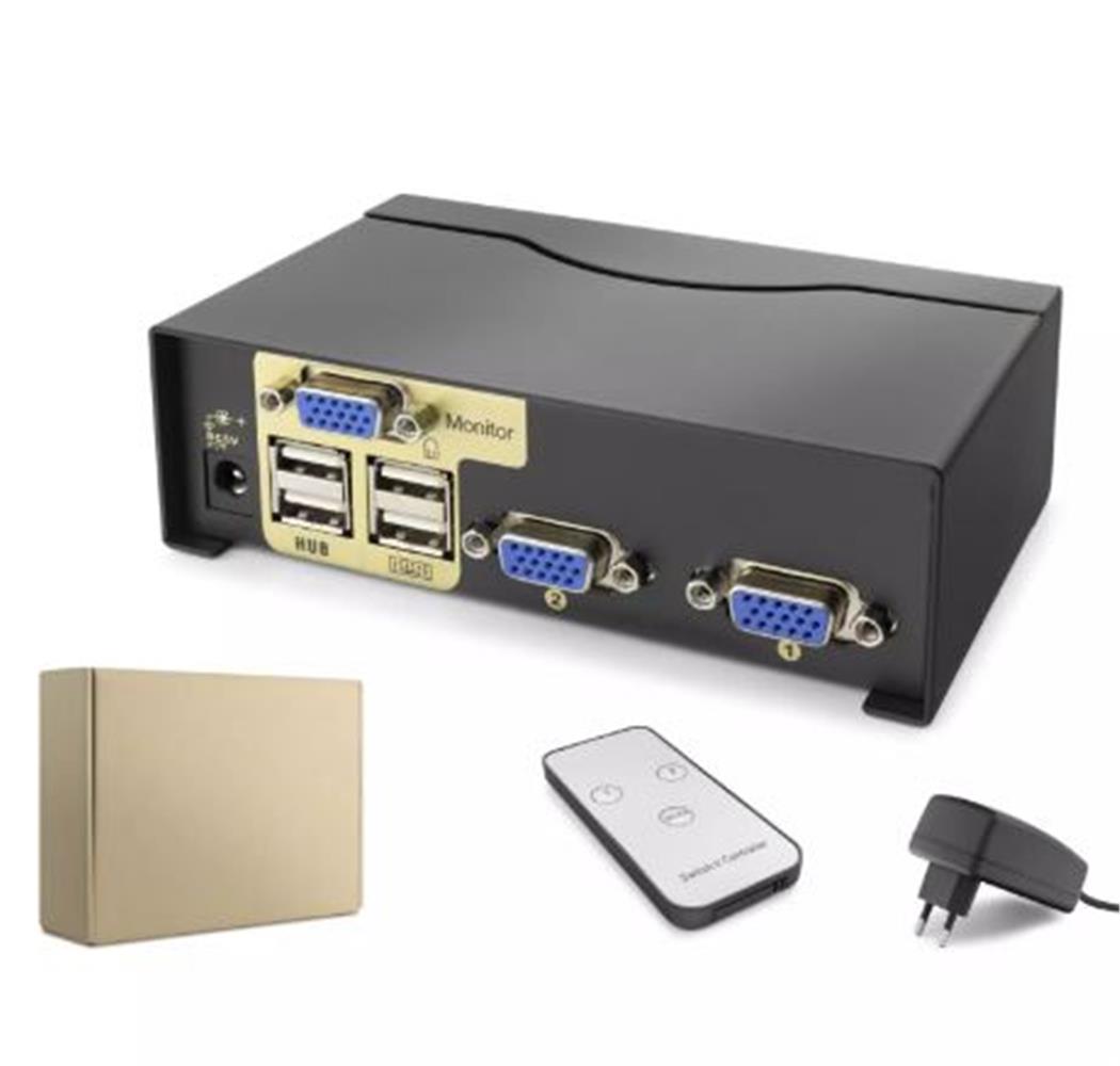 Hadron Hdx1380 2 Port Vga Kvm Switch  Uzaktan kuma PATCH CAT6 KABLO