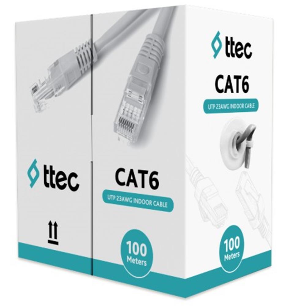 Ttec KBL-CAT6-23CCA/IN100G İç Mekan PVC Gri 100 mt PATCH KABLO