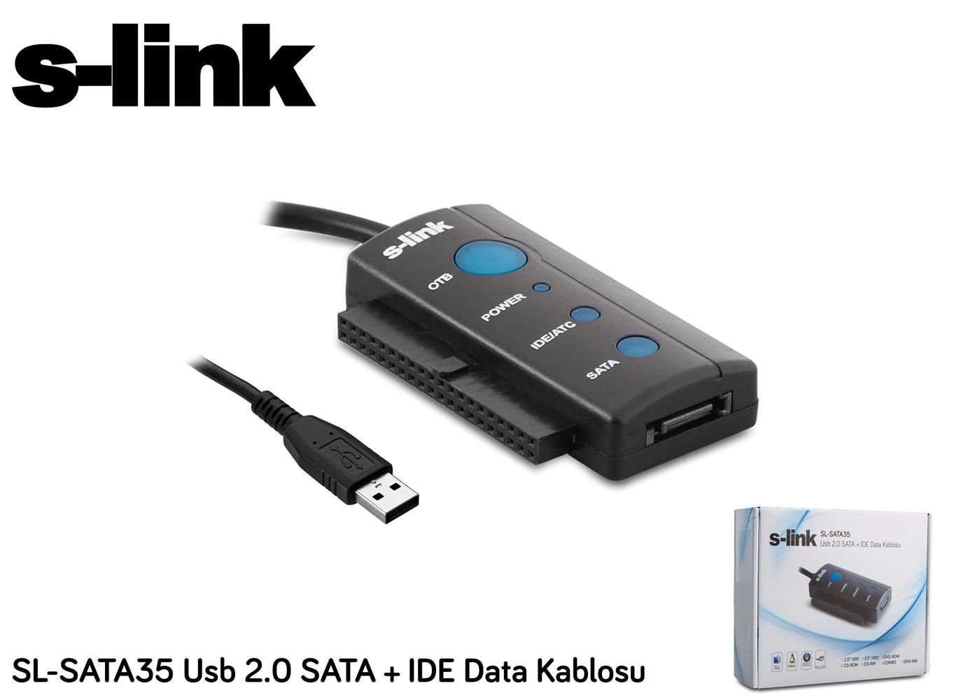 S-link sl-sata35 Usb 2.0 to Sata + ıde Data Çeviri DÖNÜŞTÜRÜCÜ ADAPTÖR