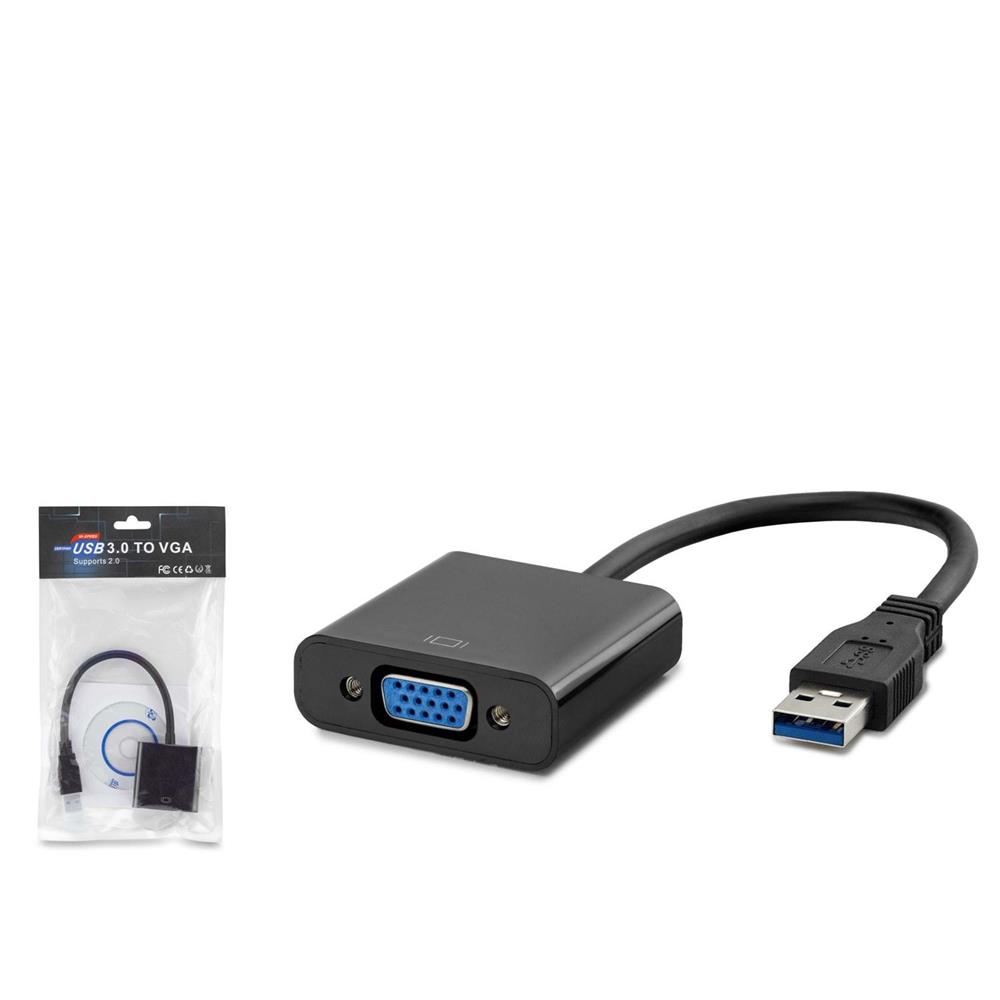 Hadron Hdx7779 Usb3.0 To Vga F Çevirici 1080P Siya DÖNÜŞTÜRÜCÜ ADAPTÖR