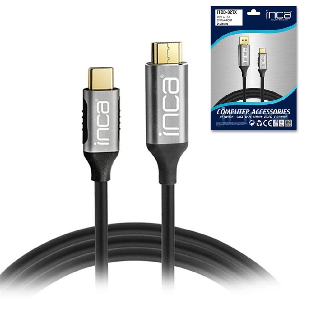 Inca ITCD-02TX 2mt Type-C to Display Port Altın Uç DÖNÜŞTÜRÜCÜ ADAPTÖR