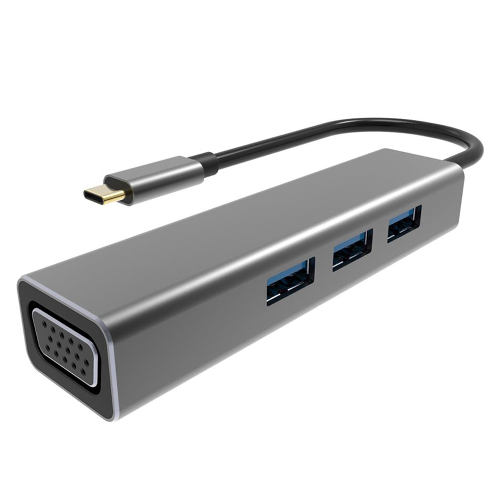 Vcom DH319 Type-C To Usb 3.0*3 Vga DÖNÜŞTÜRÜCÜ ADAPTÖR