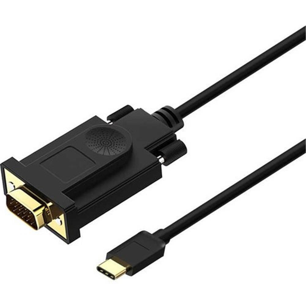 Qgeem QG-UA17 1.8m USB Type-C to Erkek VGA Kablo DÖNÜŞTÜRÜCÜ ADAPTÖR