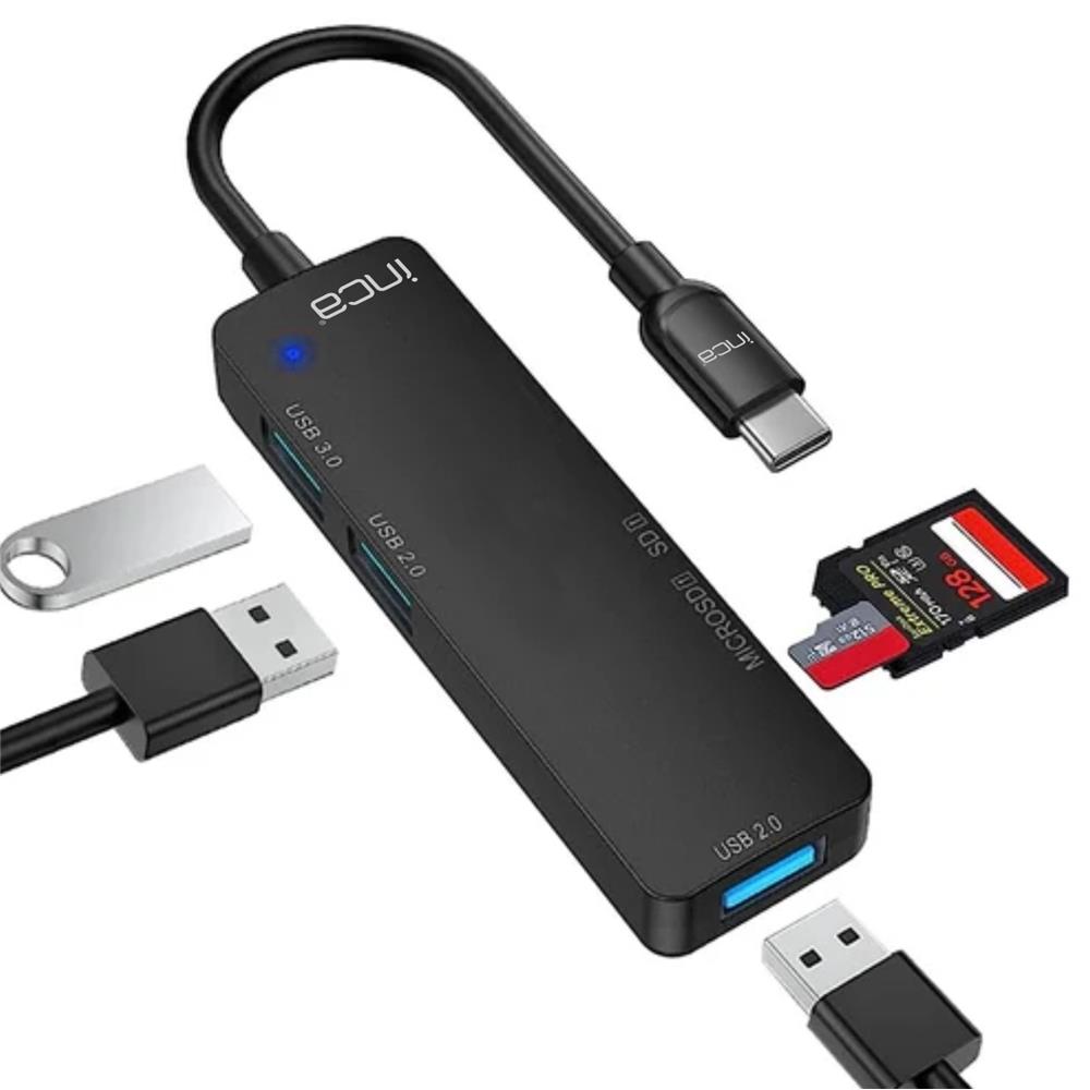 Inca ITPC-5T  Type-C Giriş 2XUSB Sd/Micro Sd2.0 Ço DÖNÜŞTÜRÜCÜ ADAPTÖR