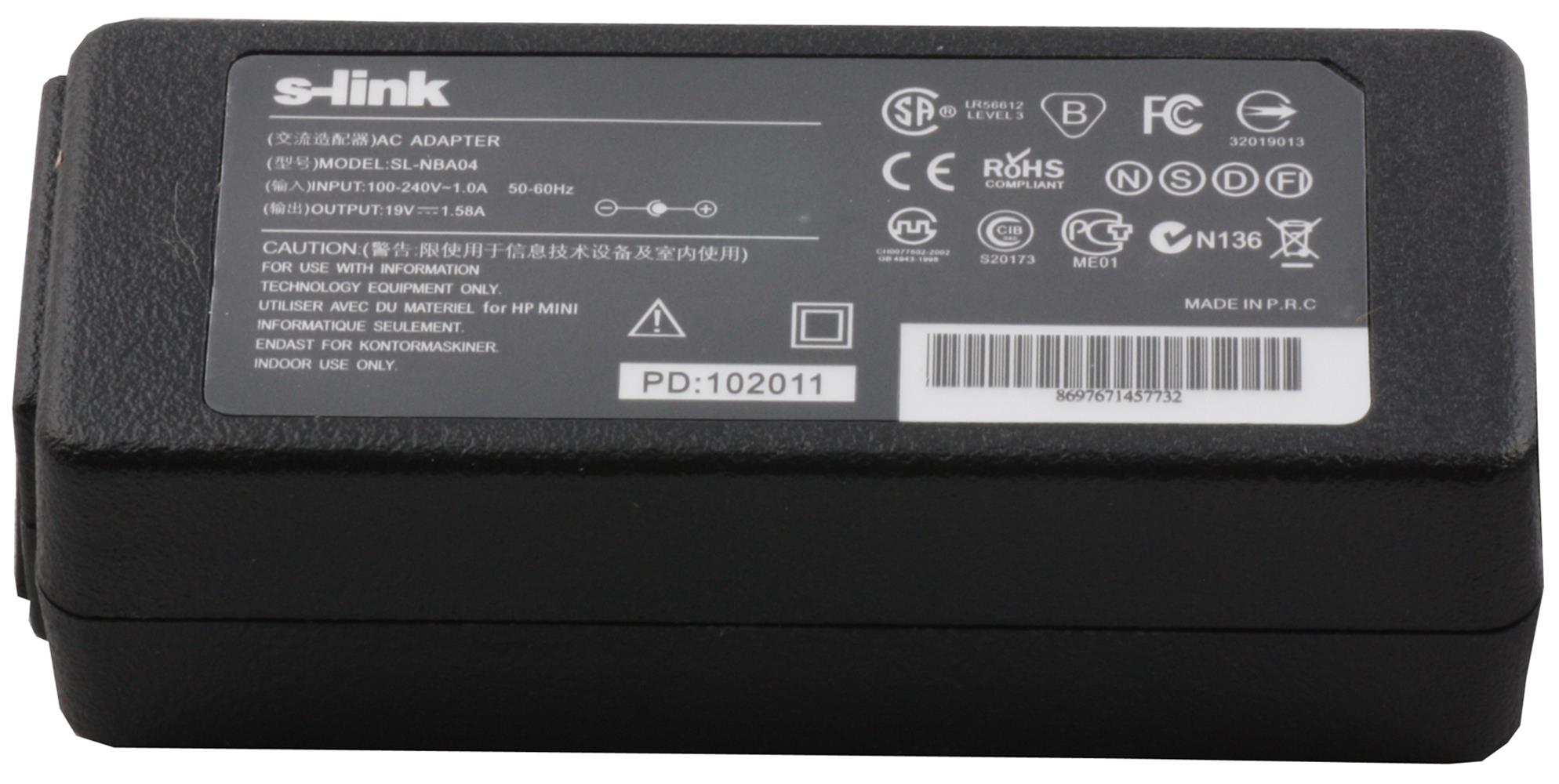 S-link SL-NBA04 30w 19v 1.58a 4.0*1.7 Notebook ŞARJ ALETI