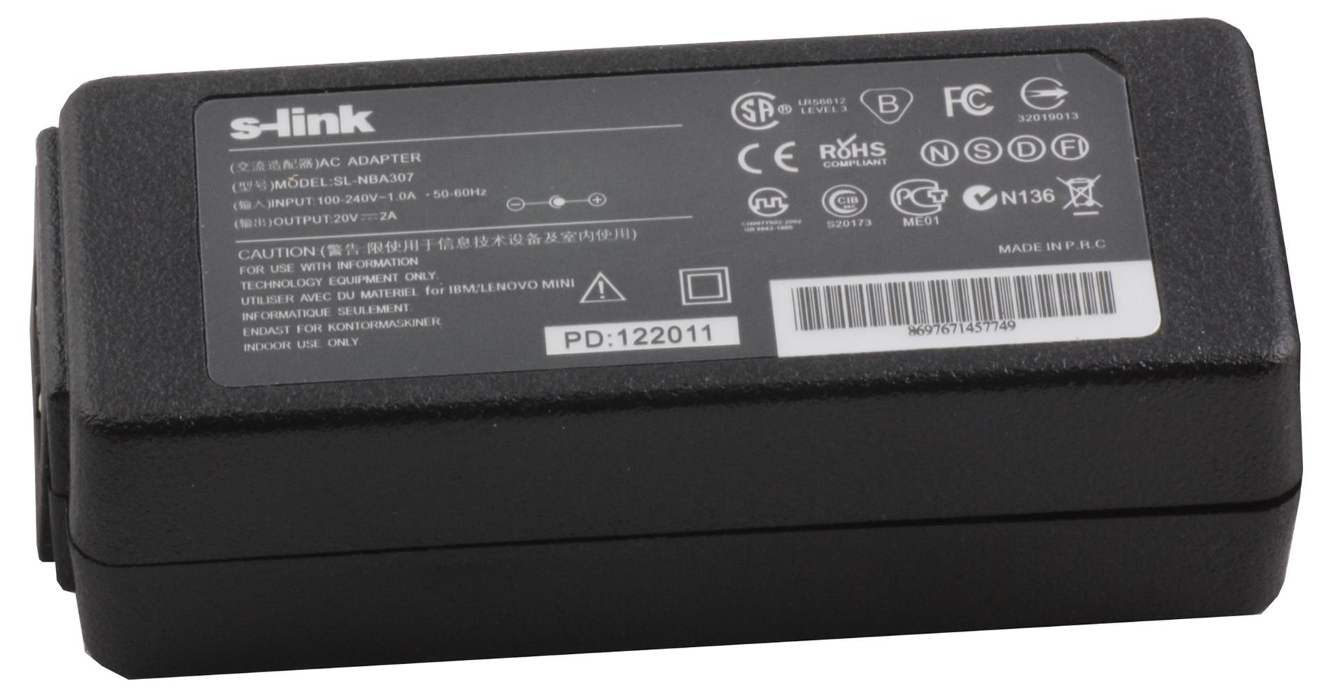 S-link sl-nba307 40w 20v 2A 5.5x2.5 Notebook Adapt ŞARJ ALETI