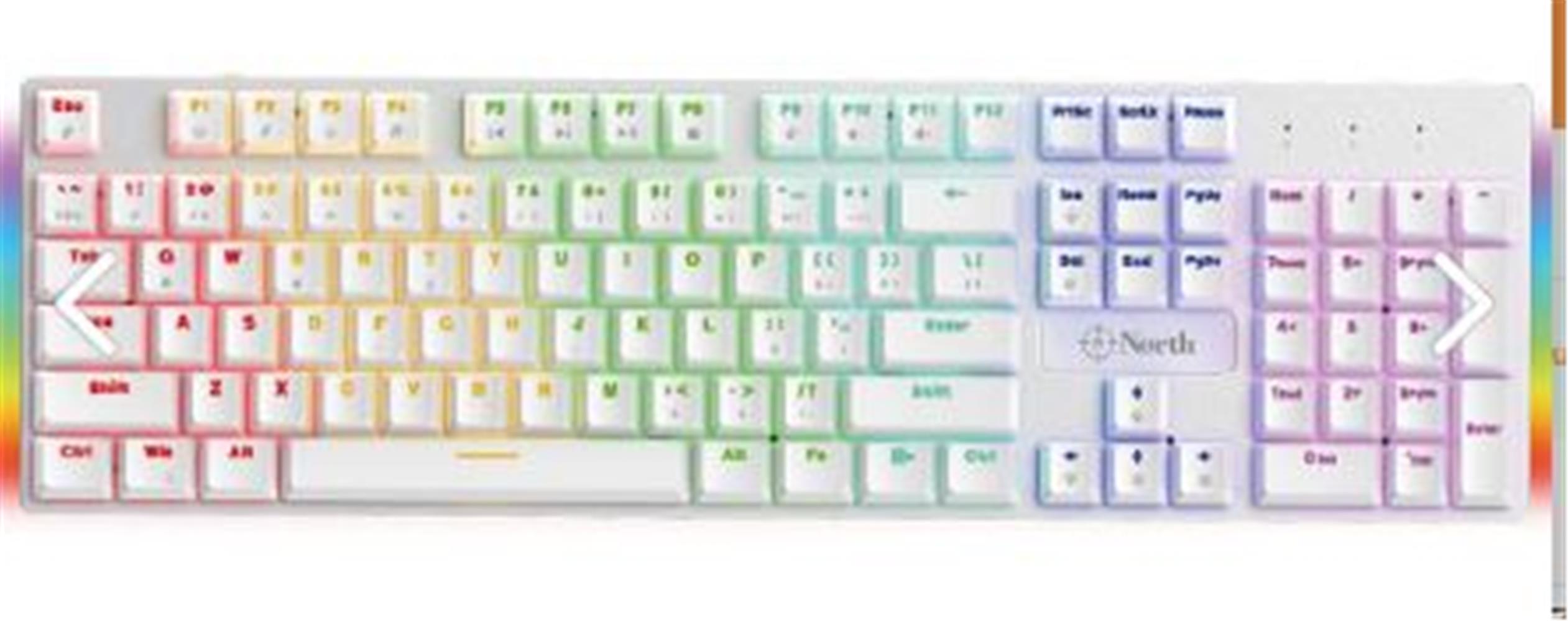 North Shield White Red Switch Türkçe Q RGB Beyaz M