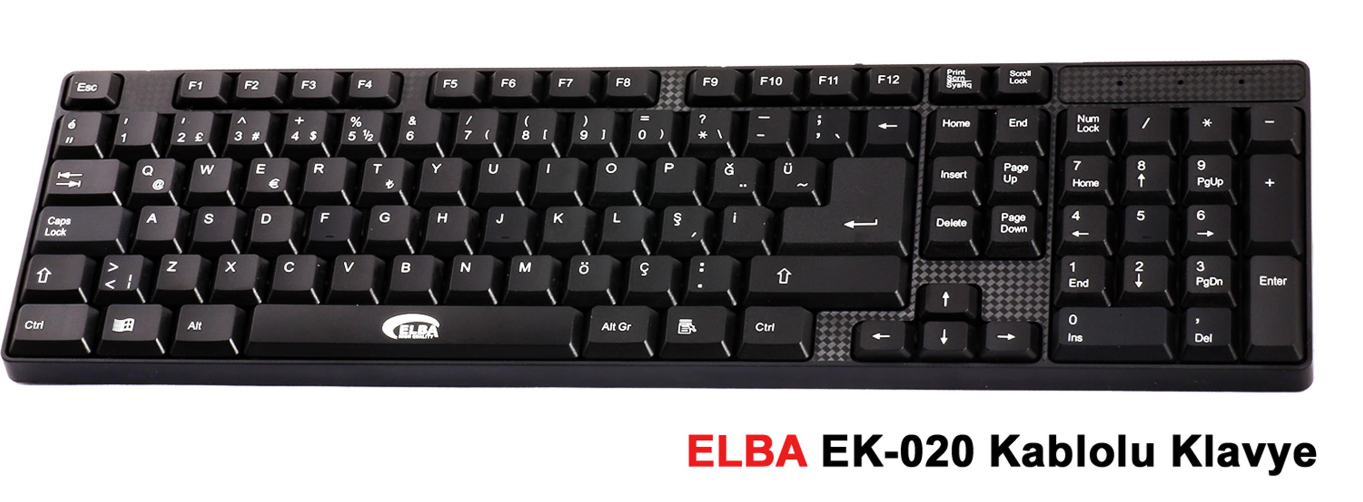 Elba ek-020 Q Usb Siyah Türkçe Kablolu Standart KLAVYE