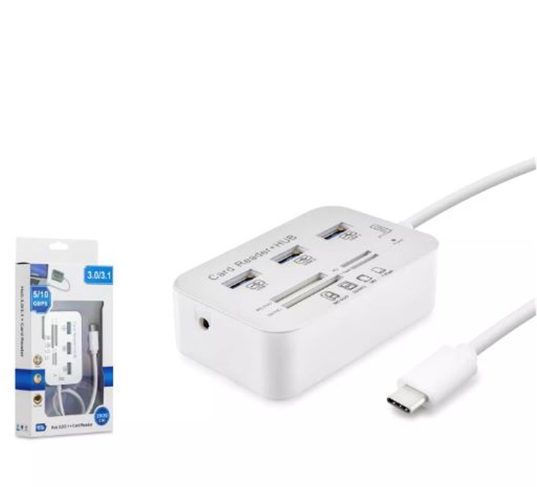 HADRON HDX7029 TYPE-C HUB COMBO 3*USB3.0 + MS + SD READER