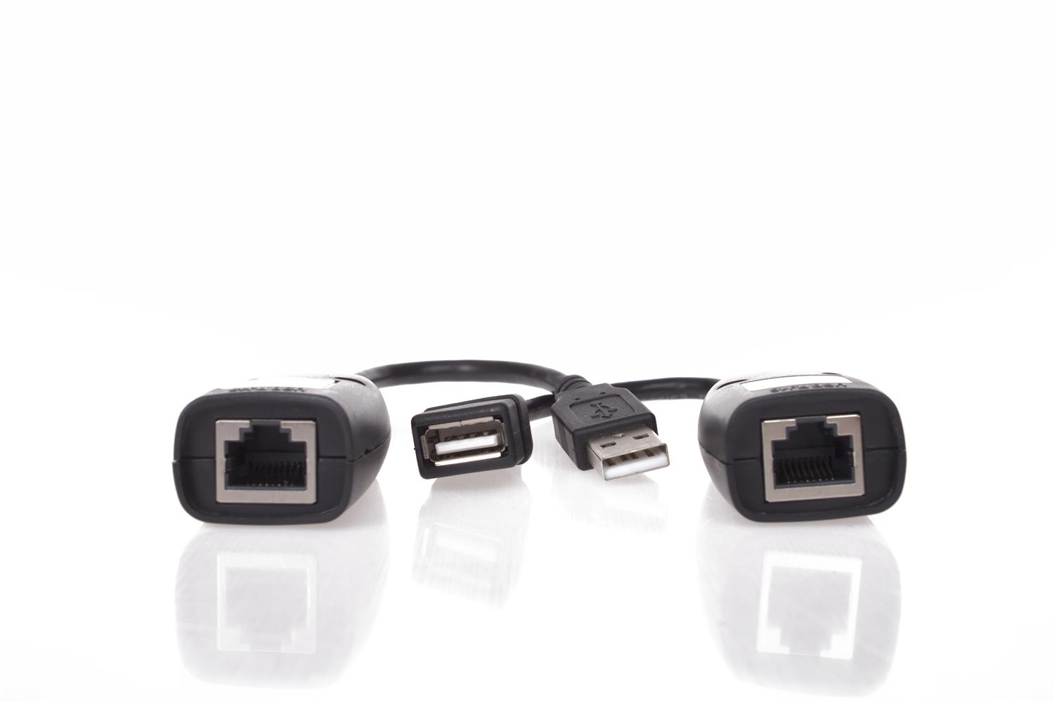 Vcom CU824 USB RJ45 Extender Plastik 45m Uzatıcı HUB READER