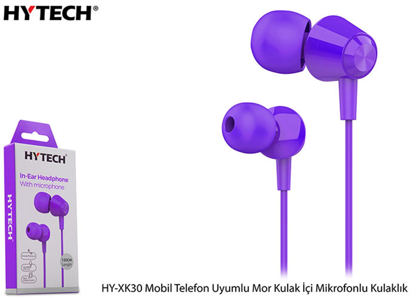 Hytech HY-XK30 Mobil Telefon Uyumlu Mor Kulak İçi KULAKLIK