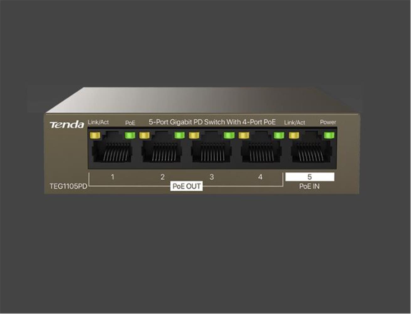 Tenda G0-5G-PoE 5 Port 4 Port Poe+ 10/100/1000 Swi