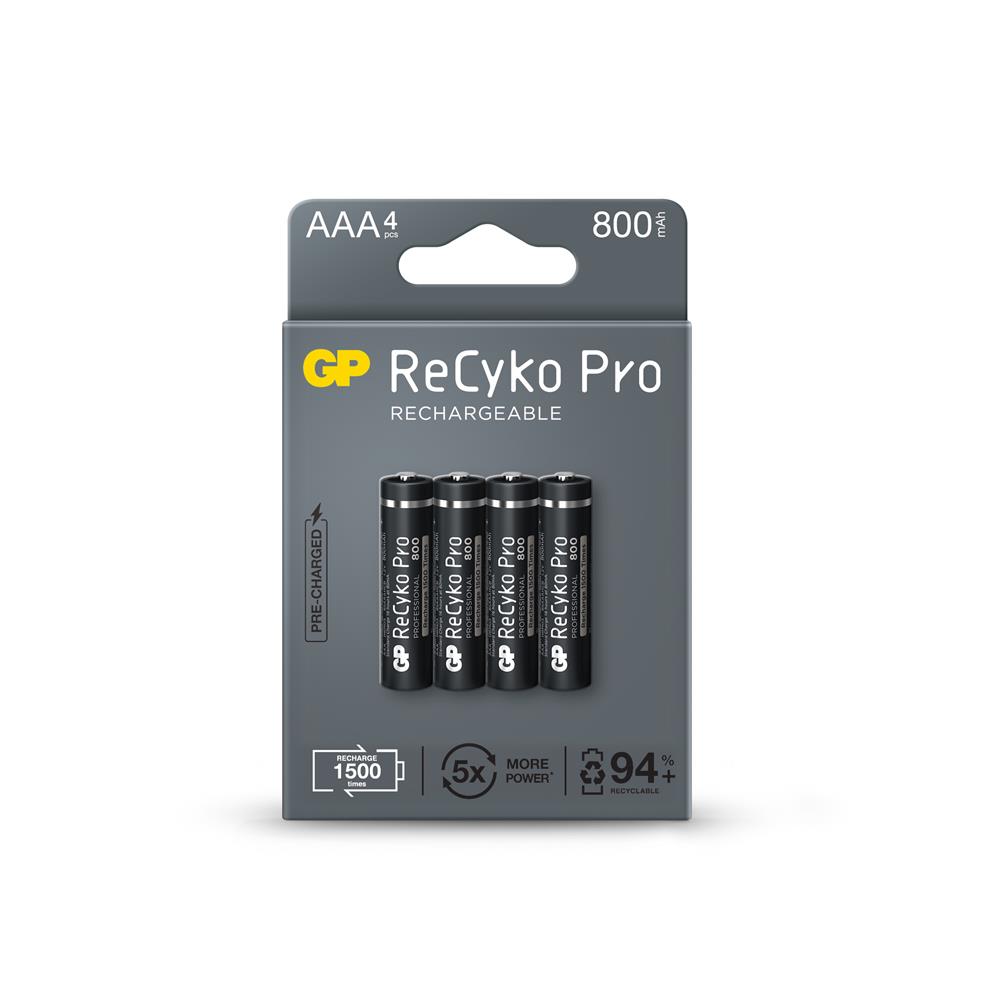 GP AAA 800 mAh Şarjlı İnce Kalem Pil 4'lü Recyko