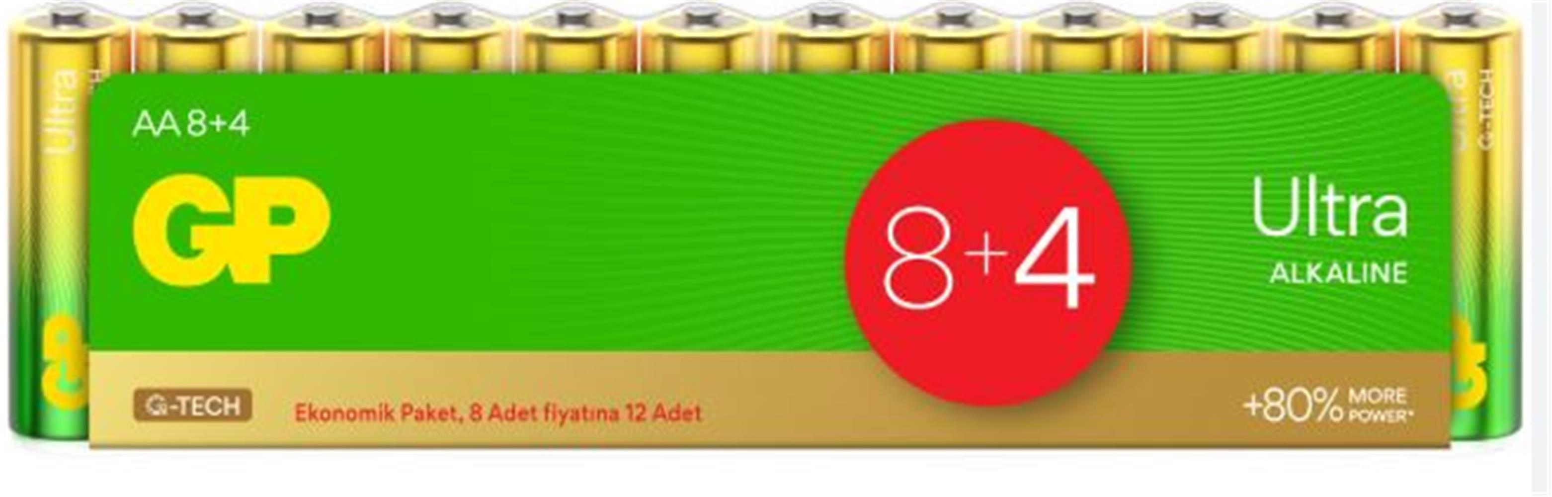 Gp LR6 AA Boy Ultra Alkalin Kalem Pil 12'li Paket