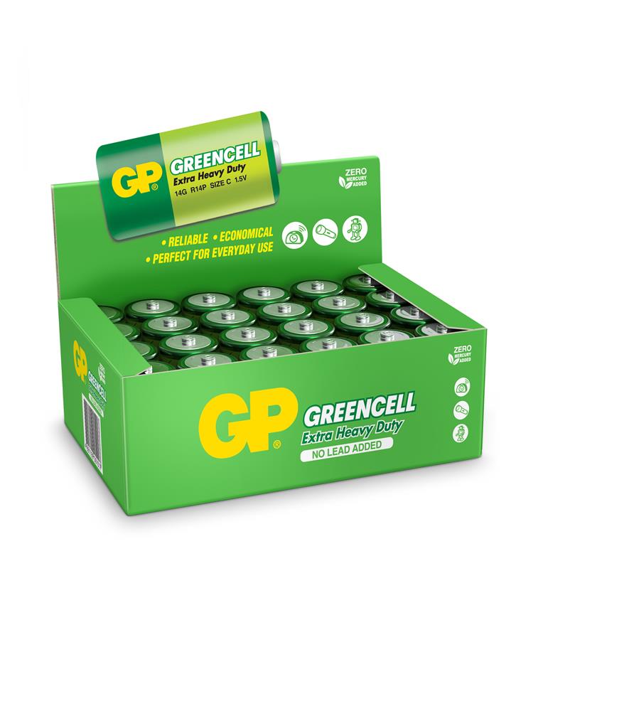 GP Greencel R14 Orta Boy Çinko Pil 24lü Paket