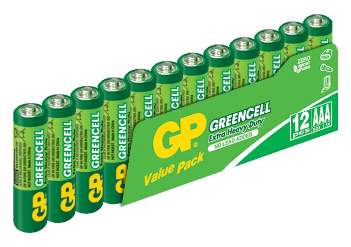 GP Greencel R03 AAA Boy İnce Çinko Kalem Pil 12li