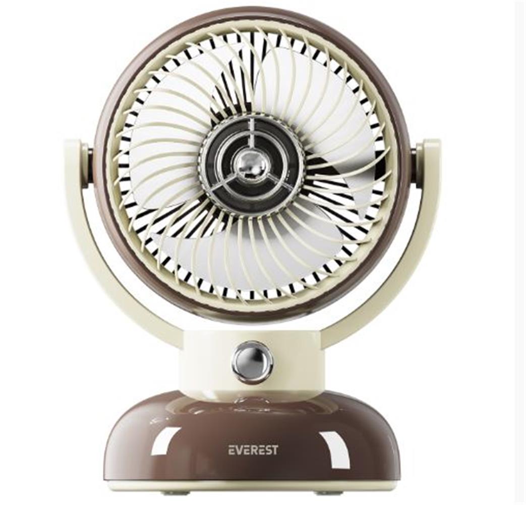 Everest EFN12 Kahve 1200mAh 3 Hız Kademe Led Işıkl USB FAN