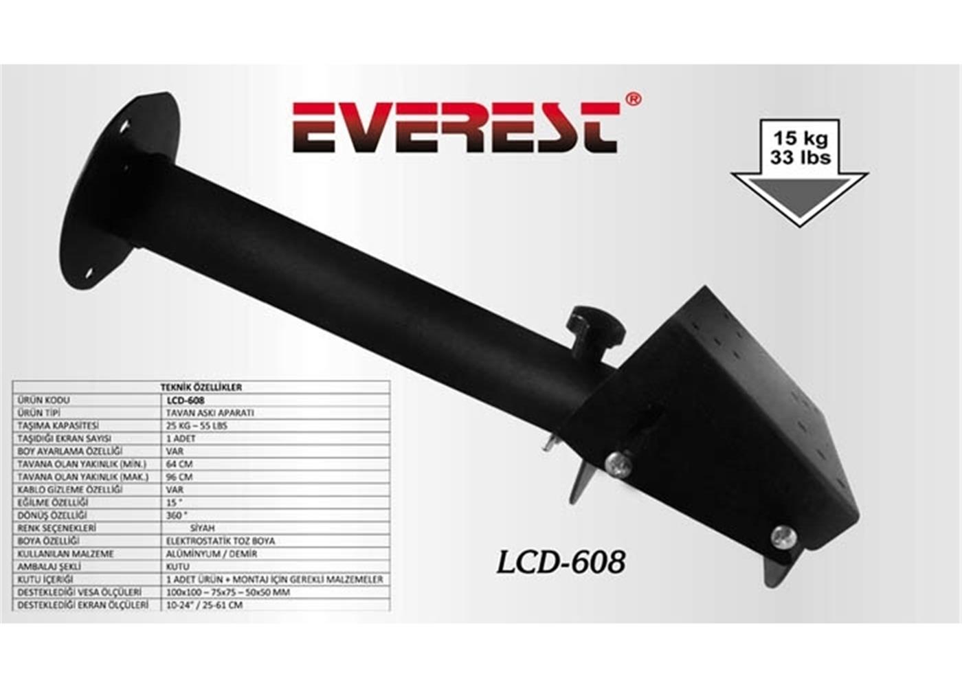 Everest lcd-608 50*50 10''-24'' Tv Tavan Askı Apar APARATLARI