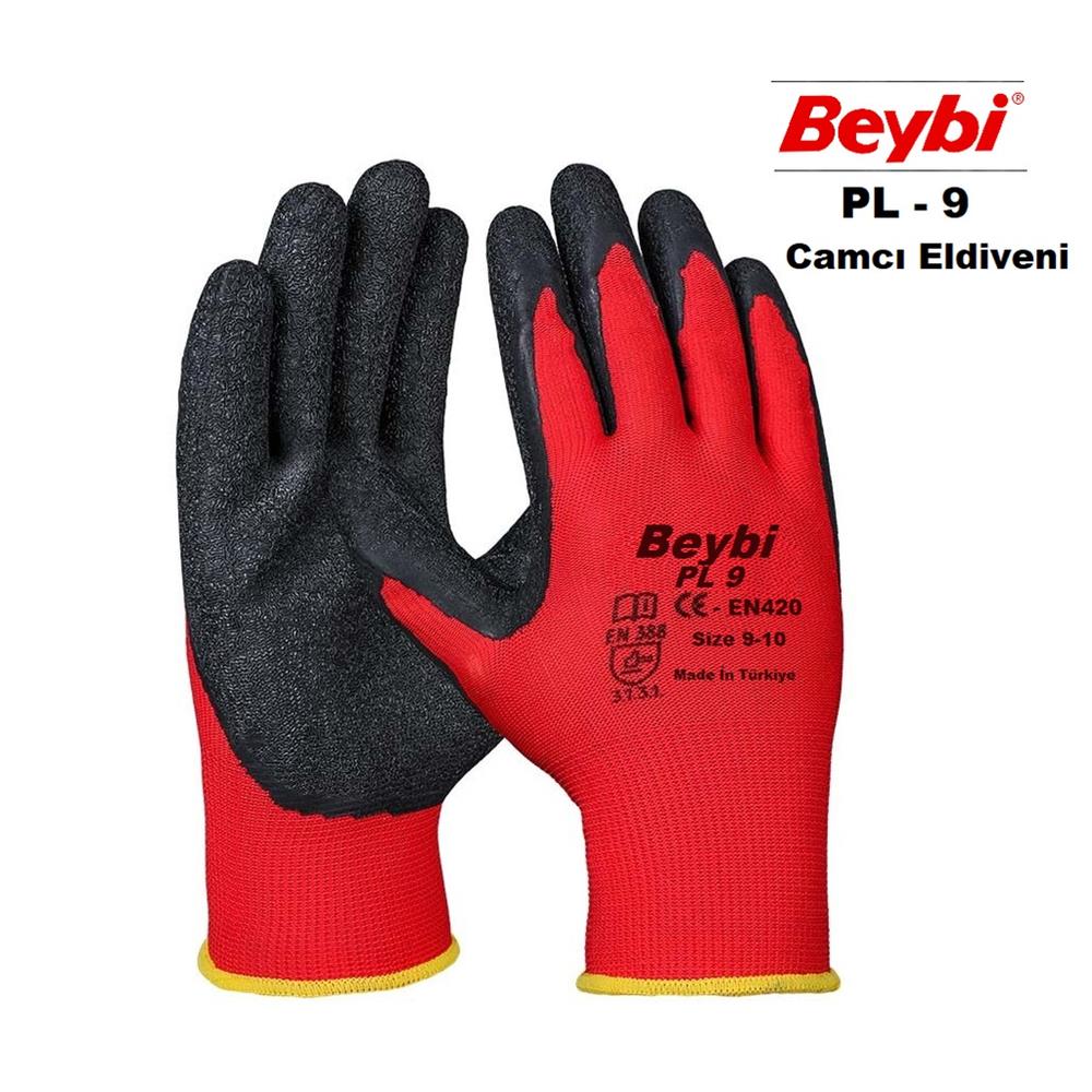 Beybi Nitril Poly PL9 9 Beden Kırmızı Siyah İş Eld ELDIVEN