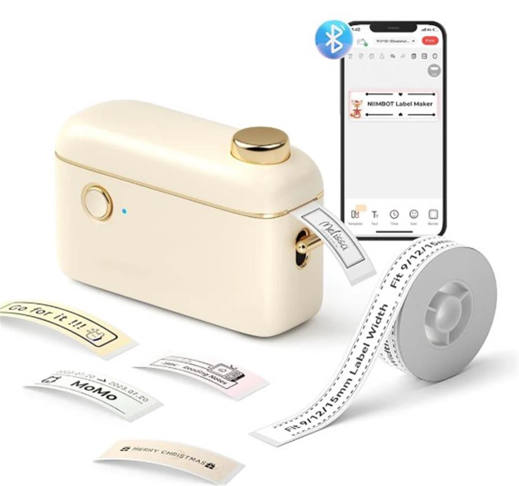 NIIMBOT H1S Cream Termal Taşınabilir Bluetooth Eti ETIKET YAZICI