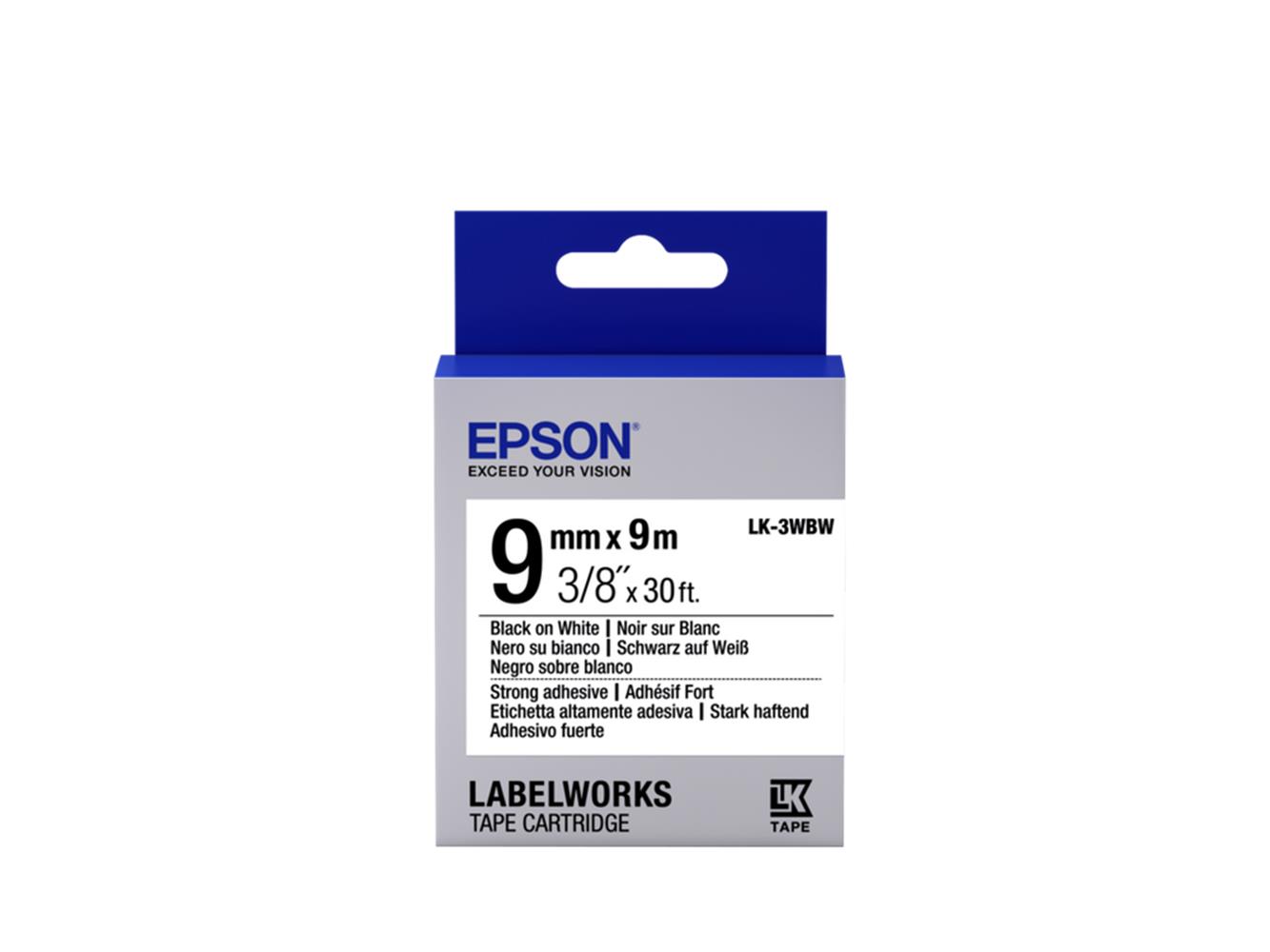 Epson LK-3WBW Güçlü Yapışkanlı Beyaz Üzeri Siyah 9 ETIKET YAZICI