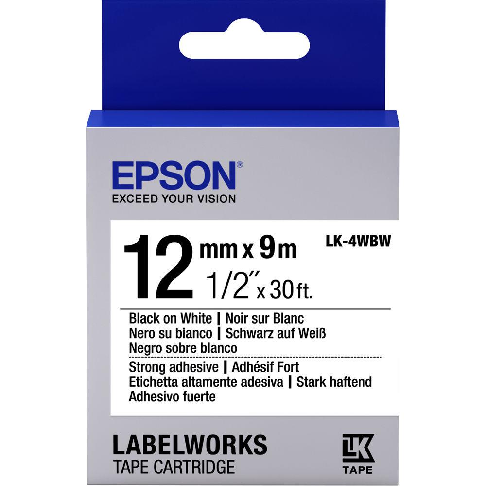 Epson LK-4WBW Güçlü Yapışkanlı Beyaz Üzeri Siyah 1 ETIKET YAZICI