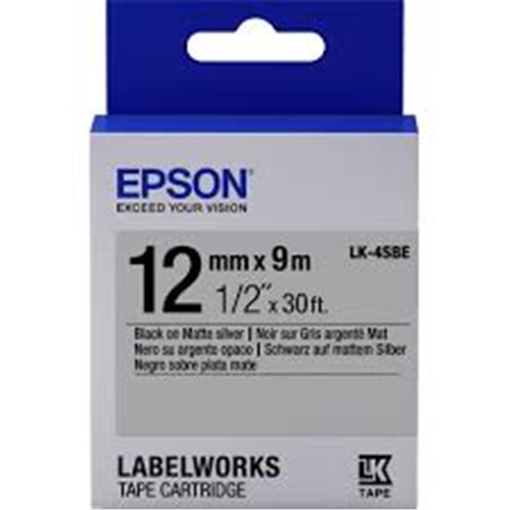 Epson LK-5TBN Şeffaf Üzeri Siyah 18mm 9Metre Etike ETIKET YAZICI