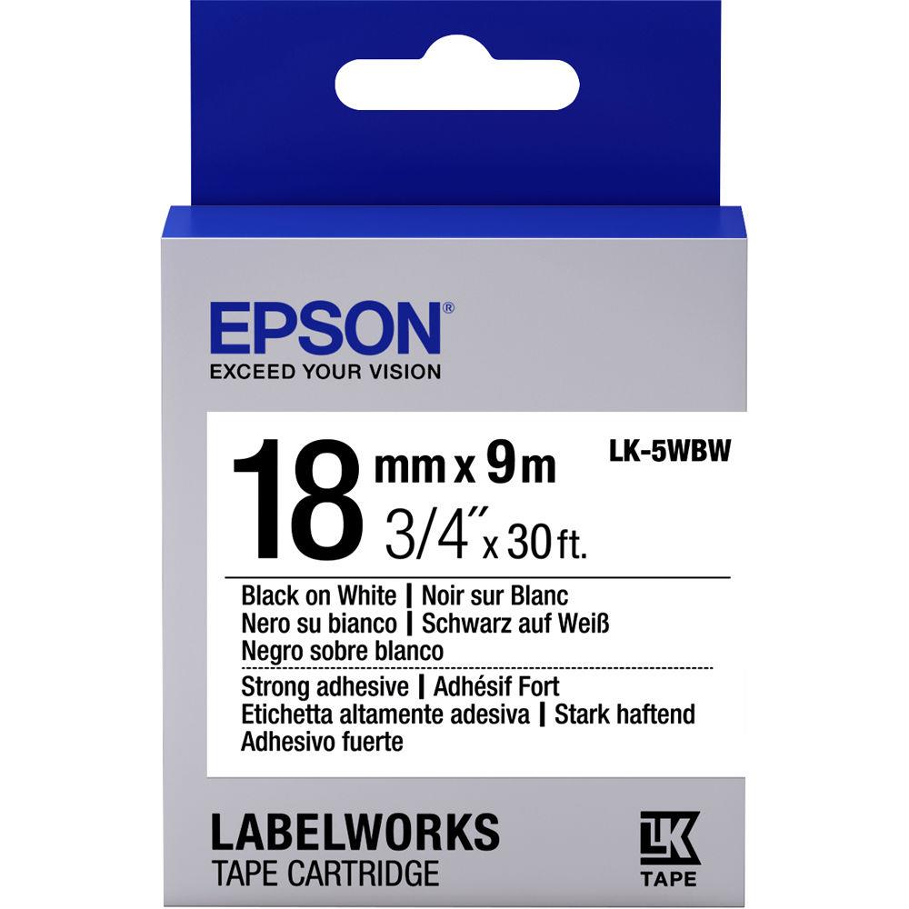 Epson LK-5WBW Güçlü Yapışkanlı Beyaz Üzeri Siyah 1 ETIKET YAZICI