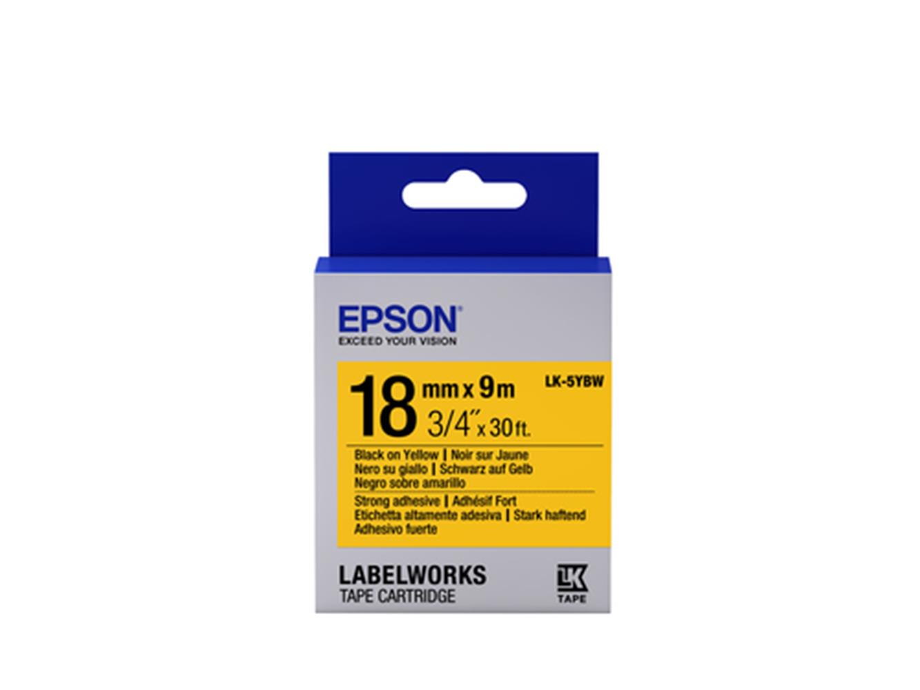 Epson LK-5YBW Güçlü Yapışkanlı Sarı Üzeri Siyah 18 ETIKET YAZICI