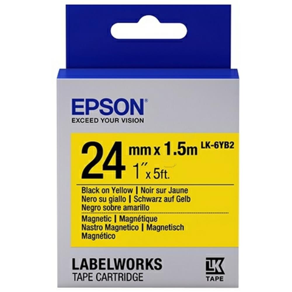 Epson LK-6YB2 Mıknatıslı Sarı Üzeri Siyah 24mm 9Me ETIKET YAZICI