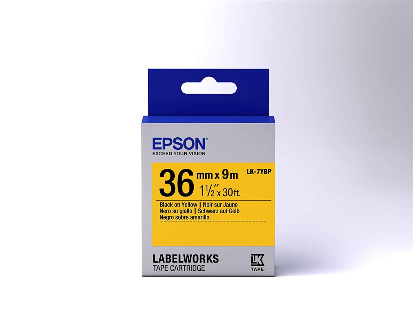 Epson LK-7YBP Pastel Sarı Üzeri Siyah 36mm 9Metre ETIKET YAZICI