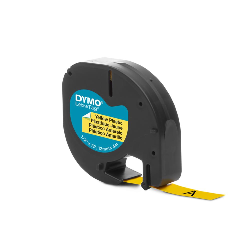 DYMO S0721620 LetraTag Plastik Şerit (12mmX4mt) ETIKET YAZICI