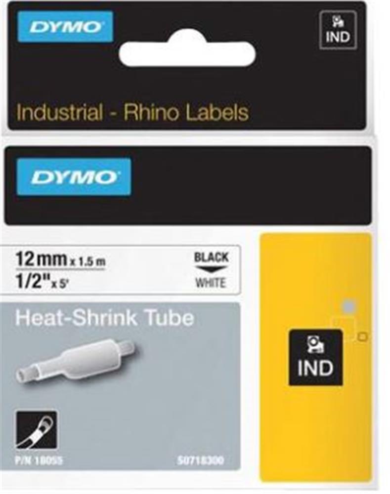 DYMO 18055 RhinoPRO Beyaz/Siyah Isıyla Küçülen ETIKET YAZICI