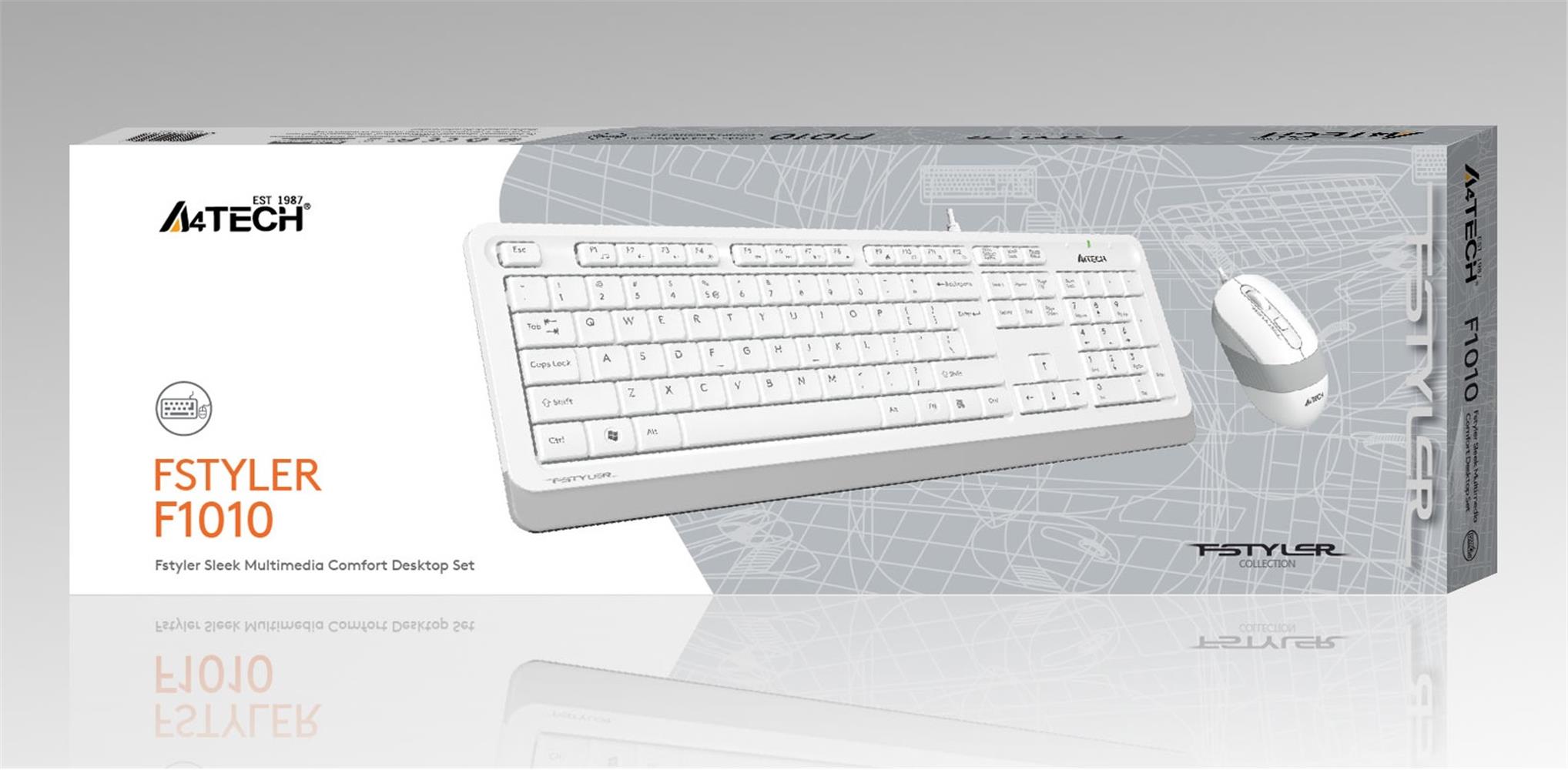 A4 TECH F1010 Q USB BEYAZ FN-MM KLV+OPTİK MOUSE KLAVYE SET