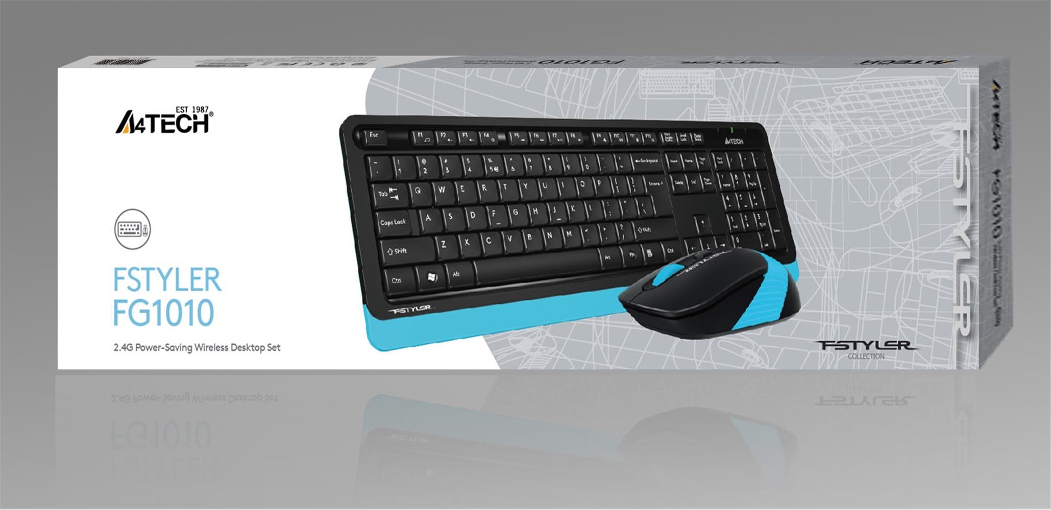 A4 TECH FG1010 2.4G MAVİ Q FN-MM KLV+OPTİK MOUSE KLAVYE SET