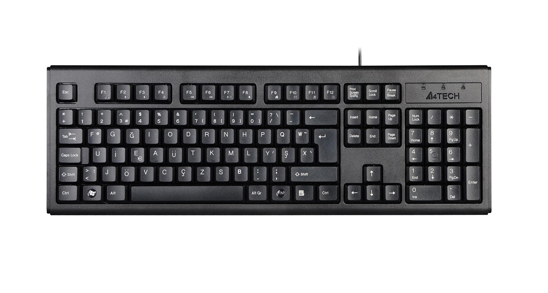 A4 TECH KM-720 SİYAH F TR USB KABLOLU KLAVYE MOUSE SET