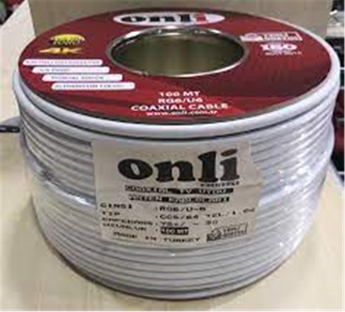 Onli ON-6403 RG6-U6 64 Tel 1, 02 CCS-AL 100 metre Anten Uydu Kablosu