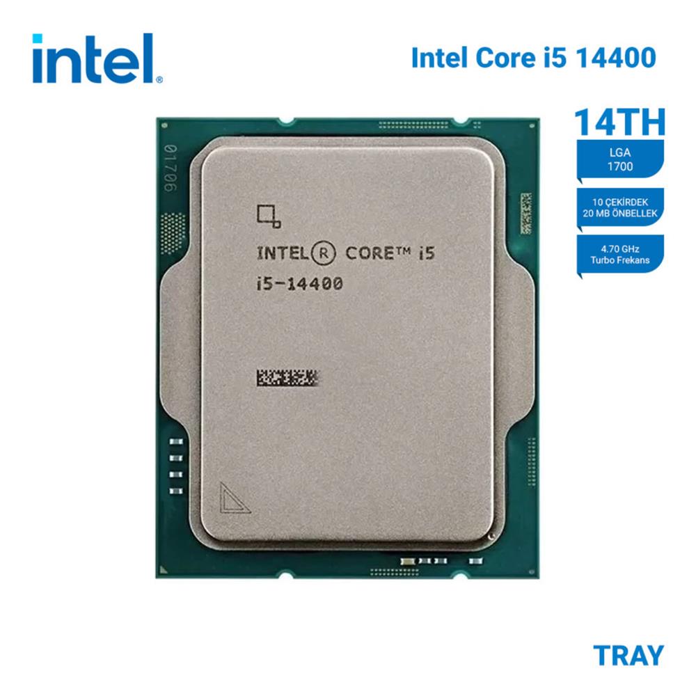 Intel Core i5 14400 TRAY 4.7 GHz 20MB 1700 Kutusuz, Fansız İşlemci