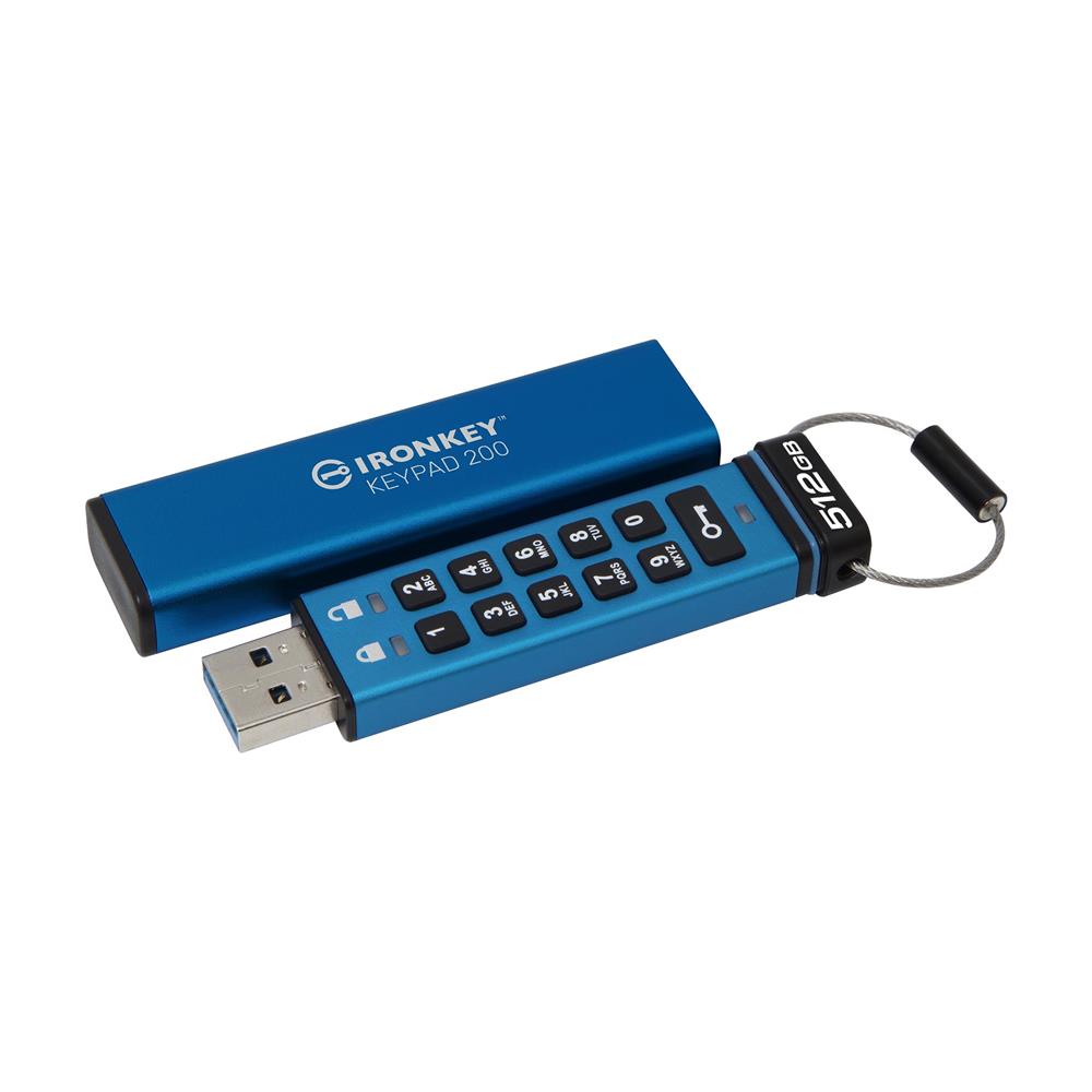 Kingston IKKP200-512 GB 512 GB IronKey Keypad 200, FIPS 140-3 Lvl 3 (Pending) Flash Bellek