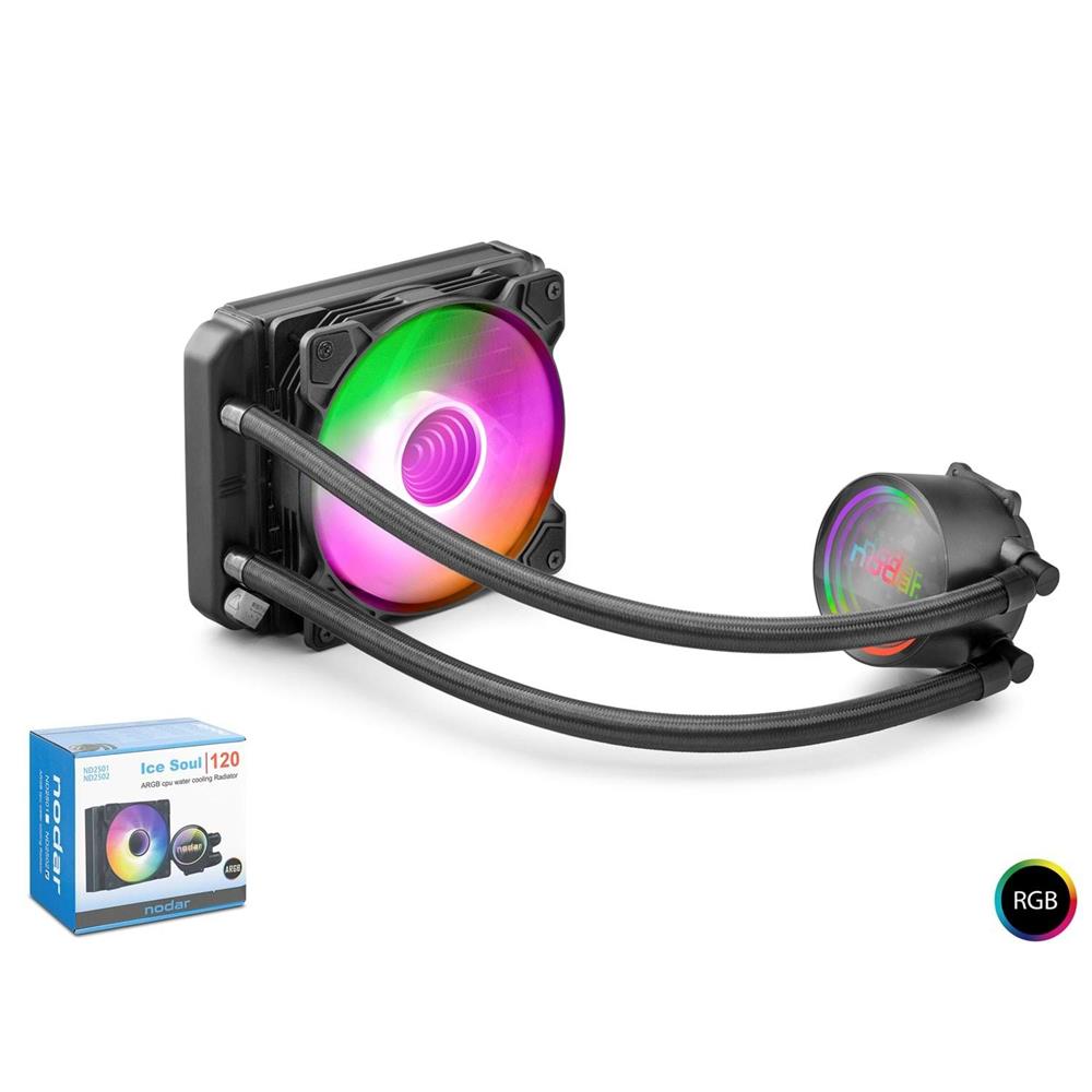 Nodar Nd2502 Sıvı Soğutma Fan 120 Argb 12 cm Siyah