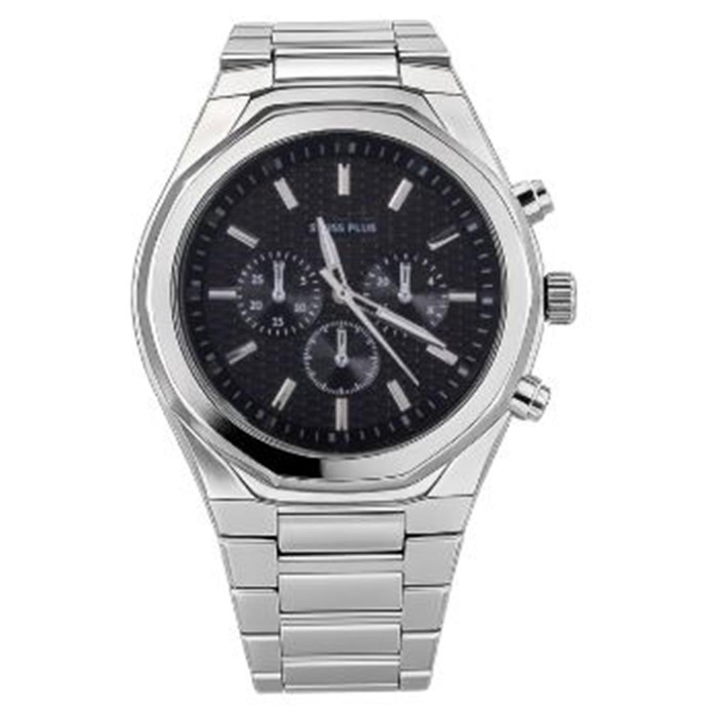 Swiss Plus Man Watch Basic Seri Model-4 ST3503AGS Plus Black-Silver(Kol Saati)