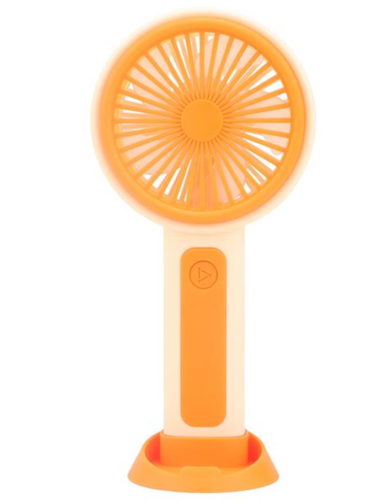 Feny FN-F25 Krem- Turuncu Kademeli Ultra Sessiz Şarjlı Taşınabilir, Standlı 500 mAh Mini El Fanı